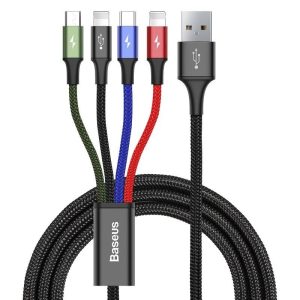 Cable Baseus USB Fast 4in1 1xUSB-C, 2x Lightning, 1xmicro 3,5A 1.2m