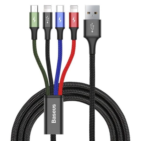Cable Baseus USB Fast 4in1 1xUSB-C, 2x Lightning, 1xmicro 3,5A 1.2m