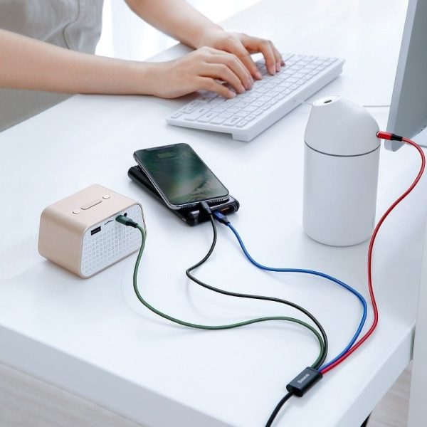 Cable Baseus USB Fast 4in1 1xUSB-C, 2x Lightning, 1xmicro 3,5A 1.2m