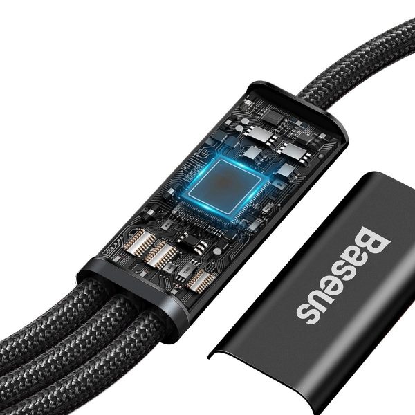 Cable Baseus USB-C 3 en 1 RAPID Series, micro USB / Lightning / USB-C, 20W, 1.5m negro