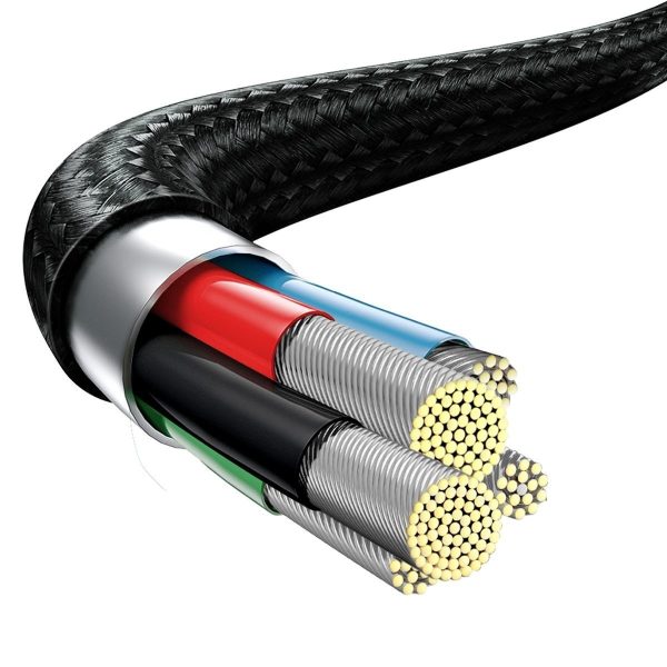 Cable Baseus USB-C 3 en 1 RAPID Series, micro USB / Lightning / USB-C, 20W, 1.5m negro