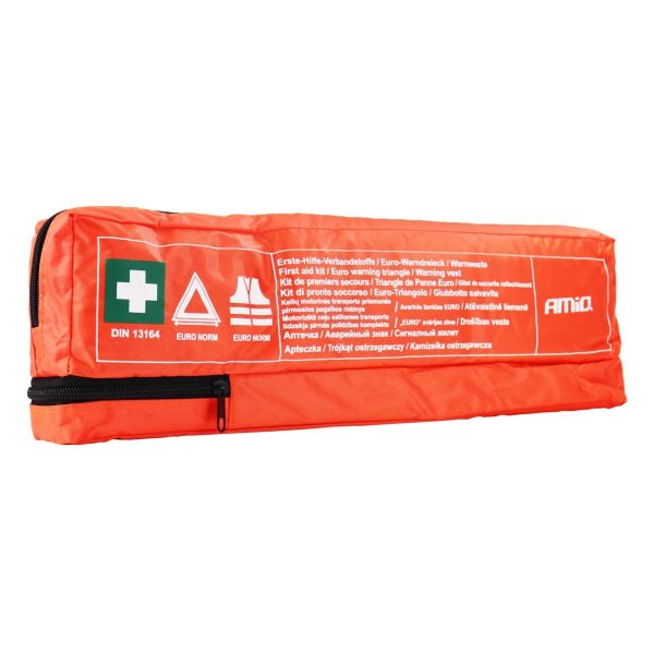 Kit COMBI PLUS (Botiquin Primeros Auxilios, Chaqueta Reflectante, Triángulo de Advertencia)