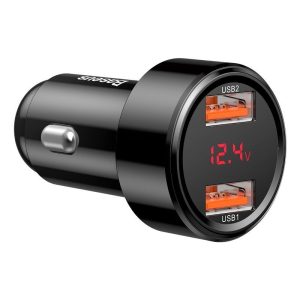 Cargador de coche BASEUS Magic 2x USB QC 3.0 45W negro