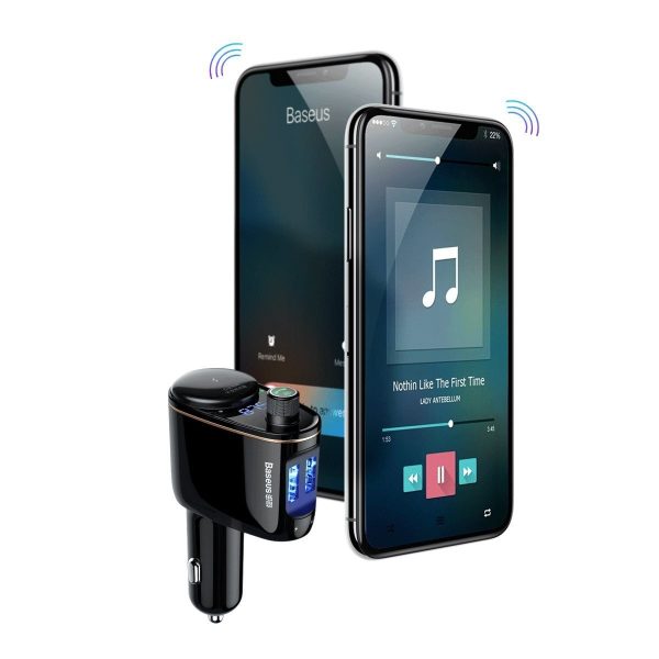 Transmisor FM BASEUS 2x USB bluetooth negro
