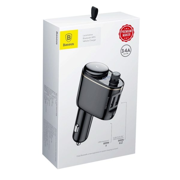 Transmisor FM BASEUS 2x USB bluetooth negro